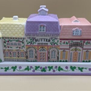 Lenox Village Covered Butter Dish 1994